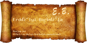 Erdélyi Borbála névjegykártya